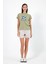 Kadın Flower Ada Çayı Baskılı Bisiklet Yaka Regular Fit T-Shirt 2