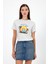 Kadın Aloha Taş Baskılı Bisiklet Yaka T-Shirt 1