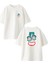 Beyaz Oversize Pamuk Pörtlek Göz Diş Ön Arka Baskılı Örme T-Shirt 1