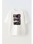 Beyaz Oversize Pamuk Newyork City Yazı Baskılı Örme T-Shirt 1
