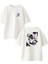 Beyaz Oversize Pamuk Yılanlı Kadın Karakalem Ön Arka Baskılı Örme T-Shirt 1