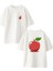 Beyaz Oversize Pamuk Yasaklı Elma Ön Arka Baskılı Örme T-Shirt 1