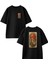 Siyah Oversize Pamuk Mantar Ev As Ön Arka Baskılı Örme T-Shirt 1