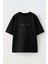 Siyah Oversize Pamuk Why Not Baskılı Örme T-Shirt 1