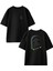 Siyah Oversize Pamuk In Memory Mezar Taşı Ön Arka Baskılı Örme T-Shirt 1