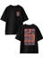 Siyah Oversize Pamuk Altı Fotoğraf Surat Ön Arka Baskılı Örme T-Shirt 1
