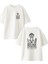 Beyaz Oversize Pamuk Ağlayan Güneş Tapınak Ön Arka Baskılı Örme T-Shirt 1