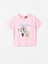 Bisiklet Yaka Minnie Mouse Baskılı Kısa Kollu Kız Çocuk Şortlu Pijama Takımı 2