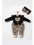 3-6-9 Ay Kız Bebek Tulum Leopar Desen Fiyonklu Siyah 1