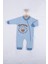 3-6-9-12 Ay Erkek Bebek Tulum Persona Bear Nakışlı %100 Pamuk Mavi 2