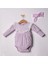 3-6-9-12 Ay Kız Bebek Tulum Karpuz Kollu Lila 1