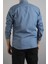 Slim Fit Erkek Kot Gömlek Mavi 3