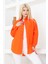 Kadın Düz Renk Keten Rahat Kesim Oversize Uzun Basic Gömlek 1