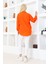 Kadın Düz Renk Keten Rahat Kesim Oversize Uzun Basic Gömlek 3