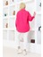 Kadın Düz Renk Keten Rahat Kesim Oversize Uzun Basic Gömlek 3