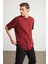 Jett Erkek Oversize Fit %100 Pamuk Kalın Dokulu Bordo T-shirt 3