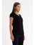 Kadın Pamuklu Yumuşak Dokulu Likralı Esnek Kumaş Basic V Yaka T-Shirt 3