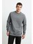 Travis Erkek Yumuşacık Kumaşlı Regular Fit Yuvarlak yakalı Antrasit Sweatshirt 1