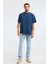 Jett Erkek Oversize Fit %100 Pamuk Kalın Dokulu Lacivert T-shirt 4