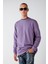 Travis Erkek Yumuşacık Kumaşlı Regular Fit Yuvarlak yakalı Mor Sweatshirt 1