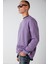 Travis Erkek Yumuşacık Kumaşlı Regular Fit Yuvarlak yakalı Mor Sweatshirt 2
