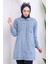 Mavi Cepli Taş Detaylı Kadın Kot Ceket Dokuma Kumaşla Şık Tasarım 3
