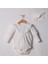 3-6-9-12 Ay Kız Bebek Tulum Karpuz Kollu Beyaz 1