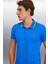 Xander Erkek Saks Mavi Polo Yaka T-Shirt 4