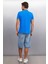 Xander Erkek Saks Mavi Polo Yaka T-Shirt 5