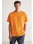 Jett Erkek Oversize Fit %100 Pamuk Kalın Dokulu Turuncu T-shirt 1