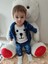 9-12-18-24 Ay Kot Kumaş Kapşonlu Uzun Kol Sweatli Kot Kumaş 3lü Erkek Bebek Takımı 4