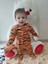 3-6-9-12 Ay Pooh Desenli Zebra Çizgili Şapkalı Sweatli 3lü Kız Erkek Bebek Tulumu(Sarı) 2