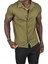 Kabartma Nokta Desenli Slim Fit Likralı Kısa Kollu Penye Gömlek 2403223 4