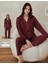Kadın Süet Boydan Düğmeli Pijama Takımı 02002 - 1 Adet 2