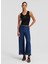Yüksek Bel Düz Paça Normal Koyu Mavi Kadın Denim Pantolon 241W1102 2