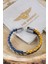 Mrhero Unisex Double Çift Örgü Hakiki Deri El Yapımı Bileklik MH037 Lacivert-Sarı 1