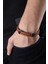 Mrhero Unisex Double Çift Örgü Hakiki Deri El Yapımı Deri Bileklik MH031 Taba Rengi 2