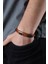 Mrhero Unisex Taba Boncuklu Hakiki Deri Halat El Yapımı Bileklik MH011 Taba Rengi 4