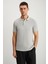 Vernon Erkek Soluk Efektli Gri Polo Yaka T-Shirt 1