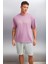 Kaisen Erkek Pamuk kısa Kol Baskılı Regular Fit Mürdüm T-Shirt 4