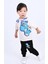 Isteks 'sinyor Dino'' Baskılı 2'li Takım Tshirt ve Eşofman Krem Rengi 1-5yaş 1