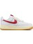 Air Force 1 '07 Leather White Hakiki Deri Sneaker Ayakkabı Beyaz Kırmızı Swoosh 1