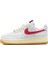 Air Force 1 '07 Leather White Hakiki Deri Sneaker Ayakkabı Beyaz Kırmızı Swoosh 2