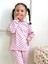 Lolli Boom Kids Kız Çocuk Fitilli Kumaş Polkadot / Puantiyeli Pijama Takımı Esnek Kumaş Yeni Sezon Pembe Renk 1