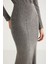 Cateline Kadın Slim Fit Beli Lastikli Vucudu Saran Midi Gri Etek 5