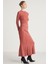 Cateline Kadın Slim Fit Beli Lastikli Vucudu Saran Midi Kiremit Rengi Etek 4