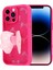 Apple iPhone 14 Pro Kılıf Kamera Korumalı Figür Tasarımlı Kapya Kapak-Pembe Koyu 2