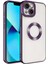 Apple iPhone 13 Kılıf Logo Yeri Açık Kamera Lens Korumalı Renkli Kenarlı Şeffaf Silikon Derin Mor 1