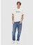 Bisiklet Yaka Baskılı Ekru Erkek T-Shirt PM509390 803 Claude 1