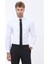 Beyaz Düz Slim Fit Dokuma Klasik Pamuk Karışımlı Gömlek 1